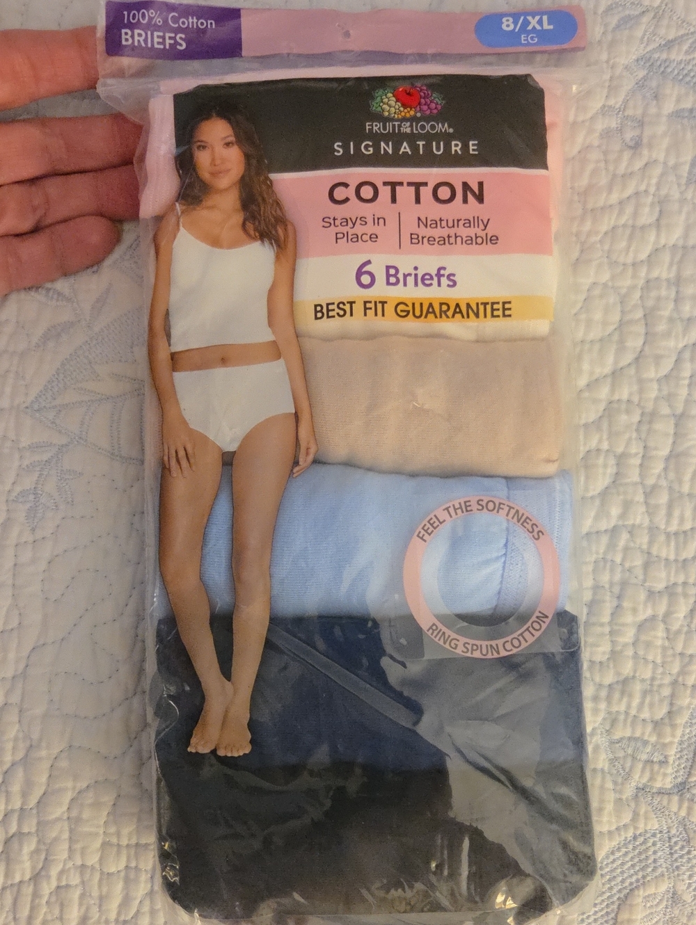 Fruit of the Loom Women's Cotton Briefs - Pink, Light Blue, Black, White -6 Pack